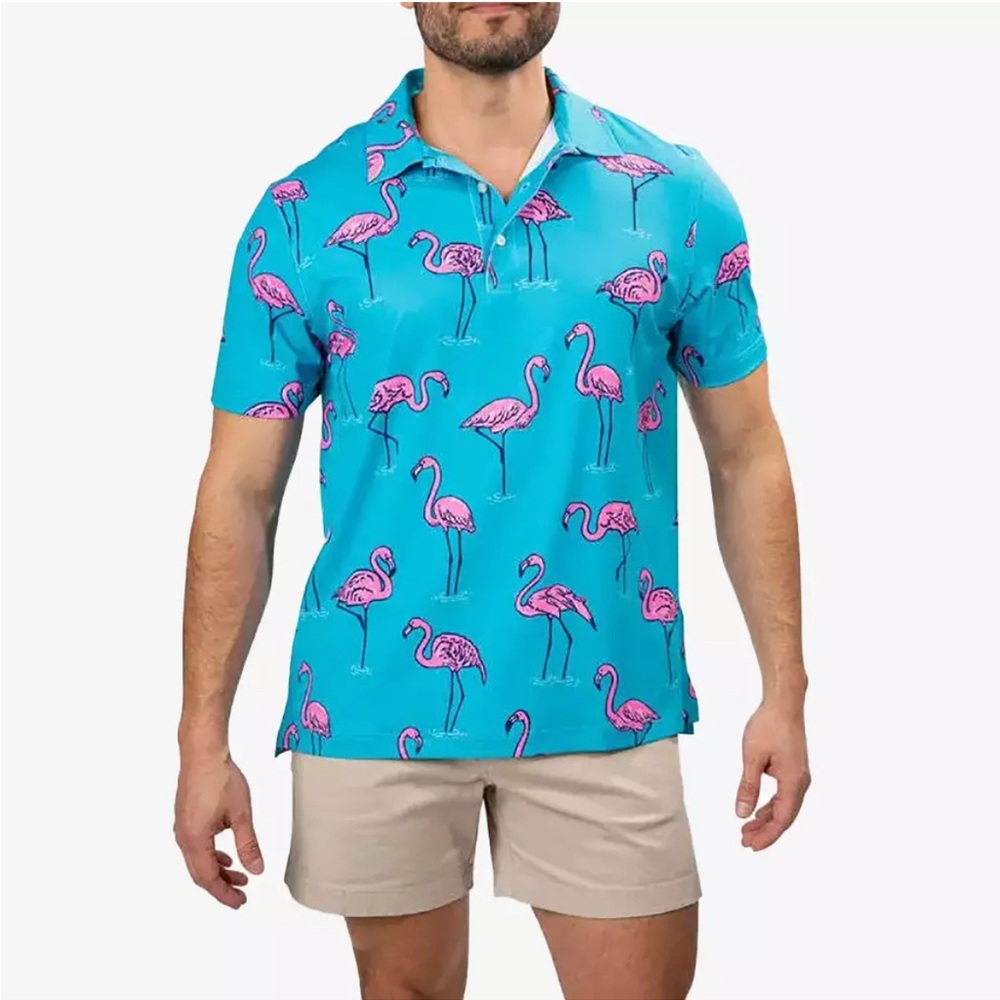 NWOT CHUBBIES The Beach Retreats Performance Polo Size Large